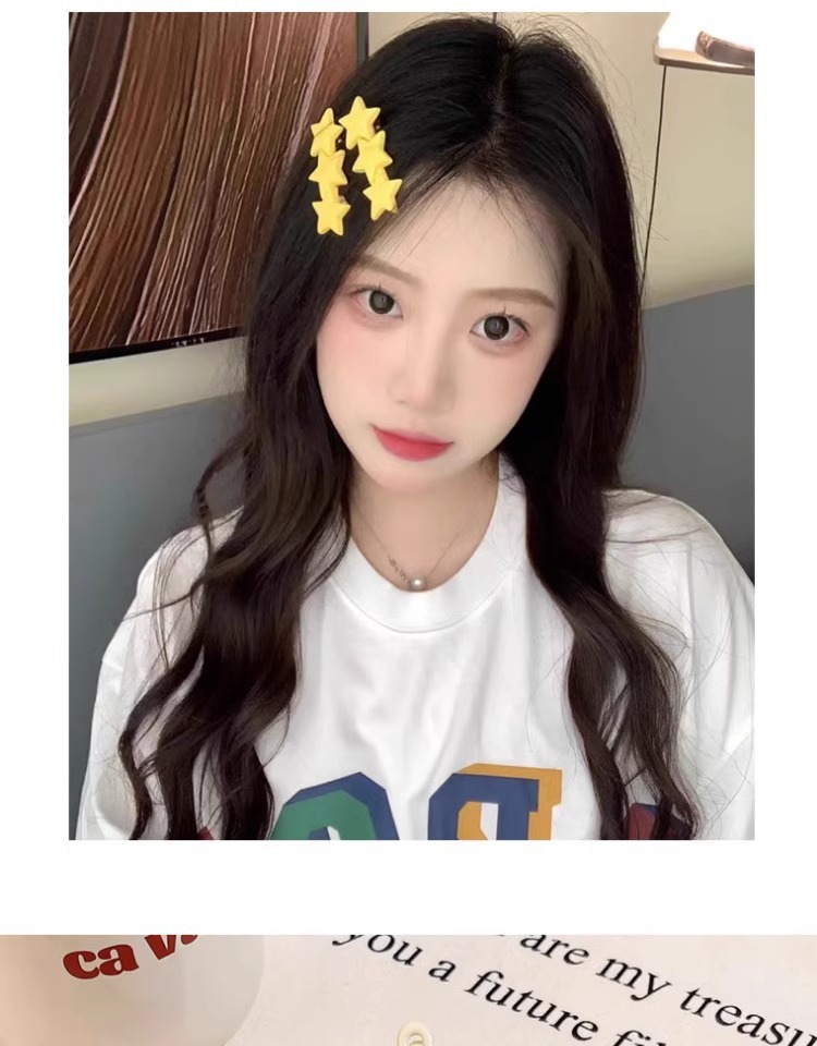 甜酷刘海夹多巴胺黄色夹子女儿童碎发鸭嘴夹头饰可爱星星配饰批发详情19