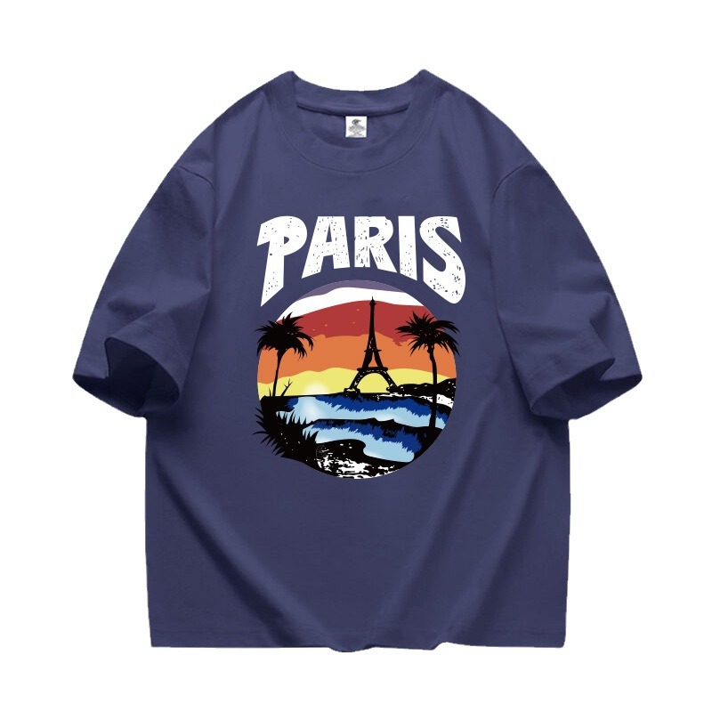 Men's 2024 new summer short-sleeved pure cotton 240g trendy brand loose and simple Hong Kong-style men's summer breathable T-shirt Item Picture