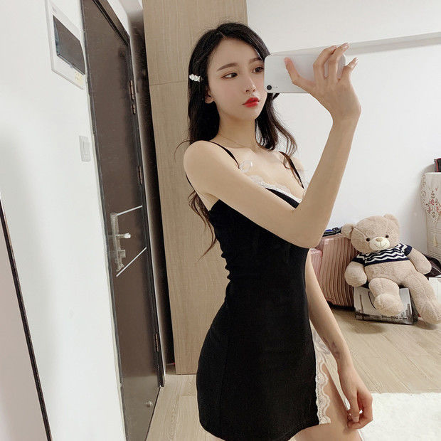 Pajamas dress summer new sexy cute slim pure wind lace sleeping dress net red slip dress thin home wear Specification drawing