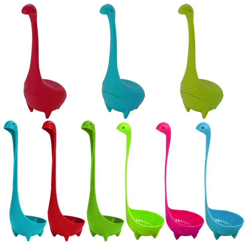 Cute Water Monster Spoon Colander Creative Dinosaur Tea Strainer Tea Colander Long Handle Kitchen Standing Spoon Item Picture