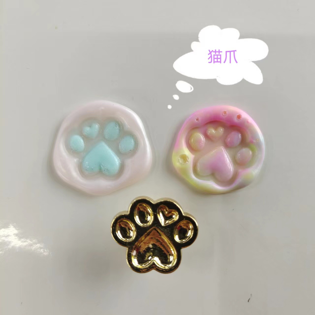 火漆复古金属权杖手柄金属印章手账工具宝石手柄圆形印章章头