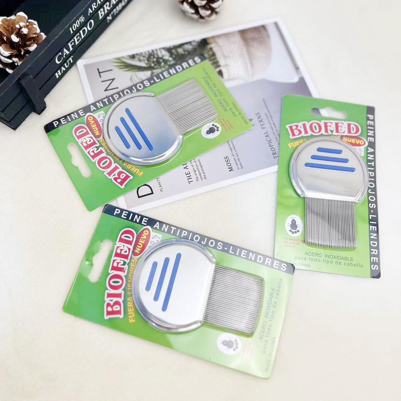 Depilación para perros nudo abierto hilo de acero inoxidable peine para gatos eliminación de piojos eliminación de pulgas peine de aguja limpieza de mascotas suministros de belleza Application Scenario