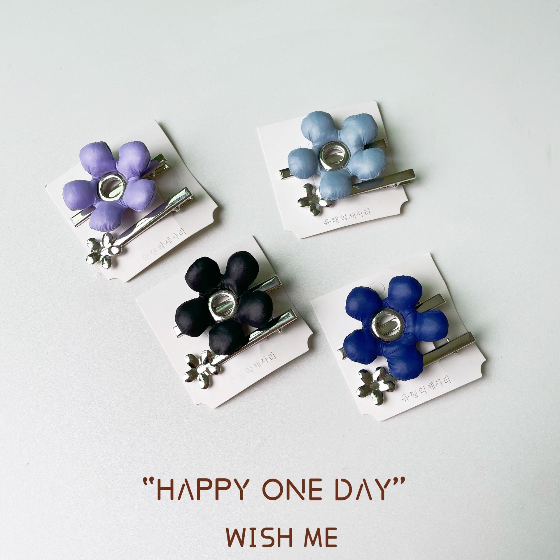 Down jacket material, bubble flower, hair clip, women's fringe, seaside clip, duckbill clip, straight clip, hair clip, hair accessory wholesale for winter