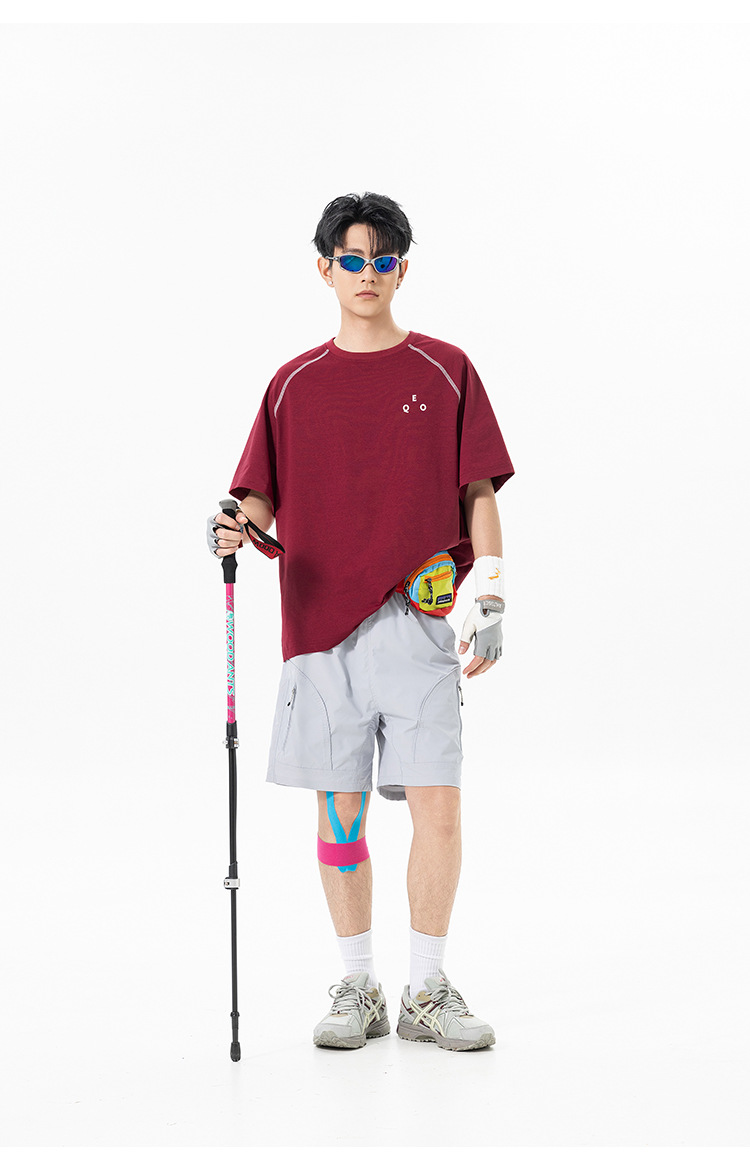 黑色索罗娜短袖t恤男夏季凉感速干半截袖cleanfit篮球运动五分袖详情15