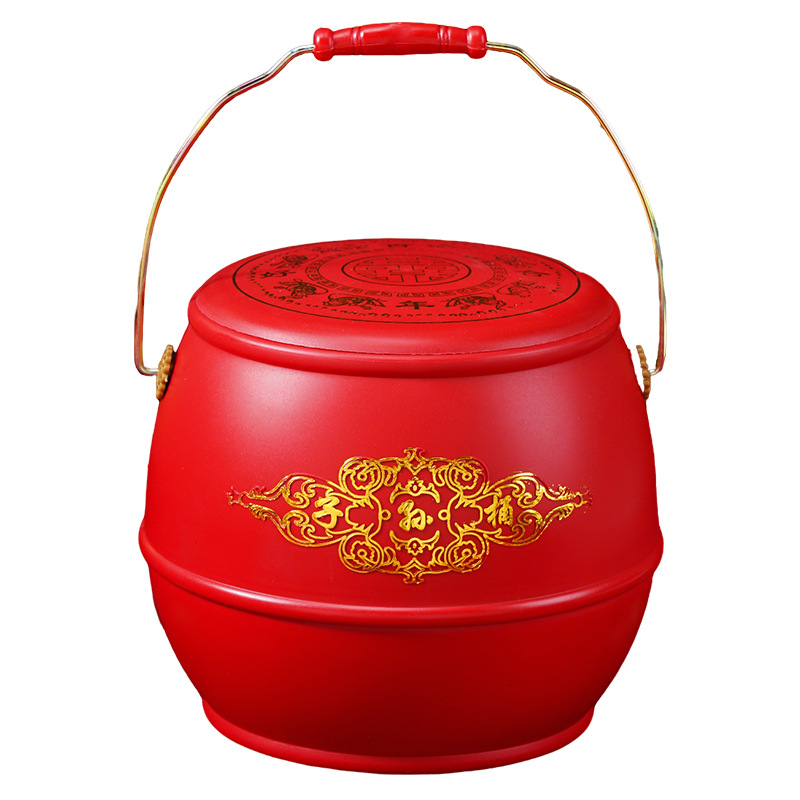 Wedding supplies: Bride's dowry, "Happiness" character, "Descendants bucket", egg, plastic descendants bucket, "Hundred Years of Good Union" descendants bucket Item Picture