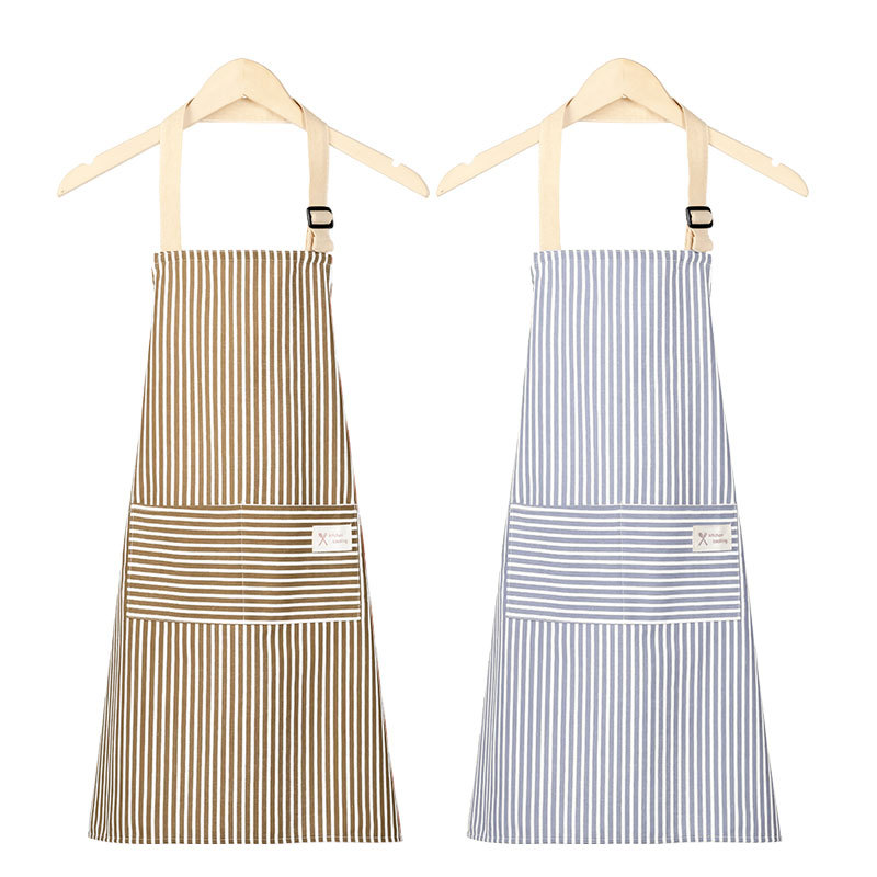 Spring New Household Kitchen Cotton Linen Anti-Fouling Apron Female Lovely Japanese Sleeveless Overalls Resistant To Dirty Work Clothes Around The Waist details Picture