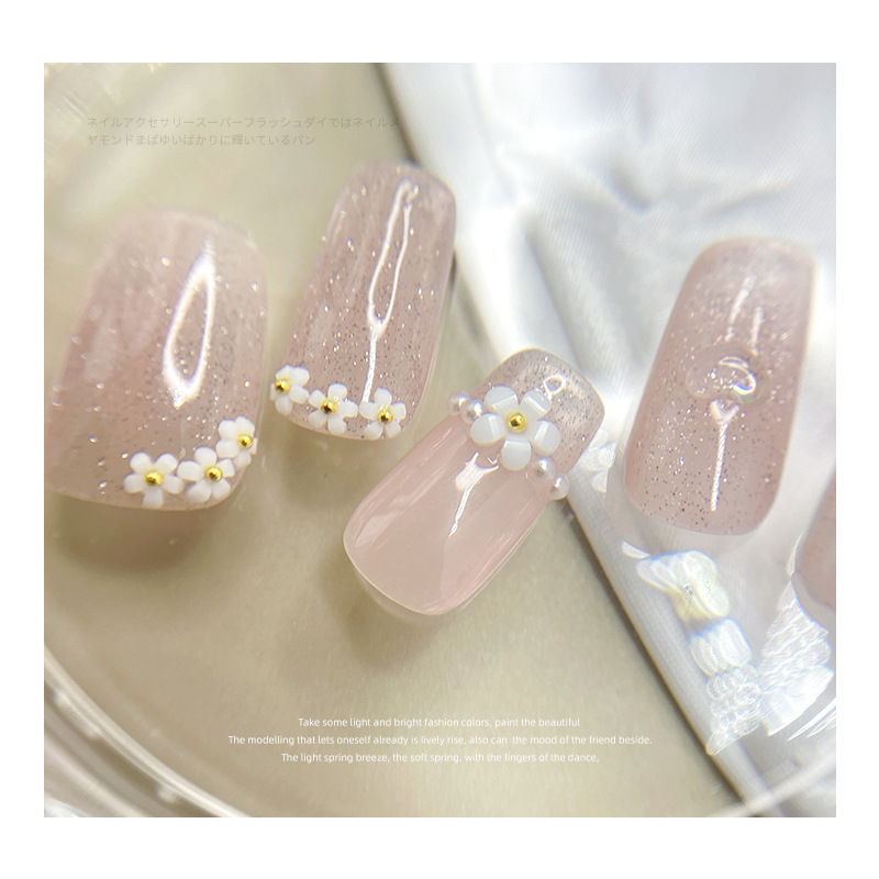 跨境六格美甲饰品立体五瓣花树脂花朵珠子指甲配件批发日用百货收纳首饰架首饰箱首饰袋详情13