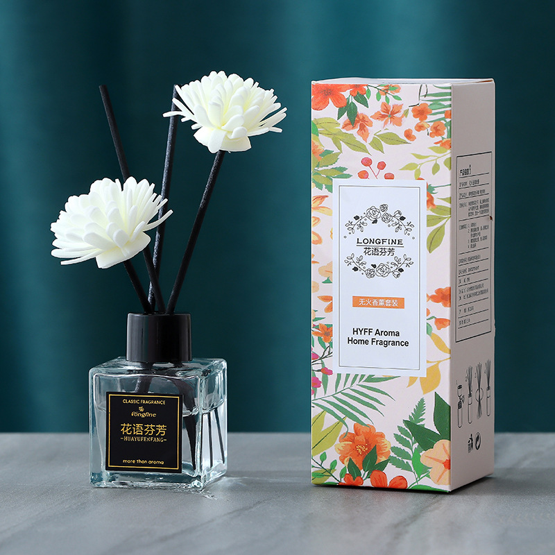 Longfine Fire Free Aromatherapy Set Household Indoor Toilet Deodorant Aromatherapy Bottle Rattan Dried Flowers Lasting Clean Air Application Scenario