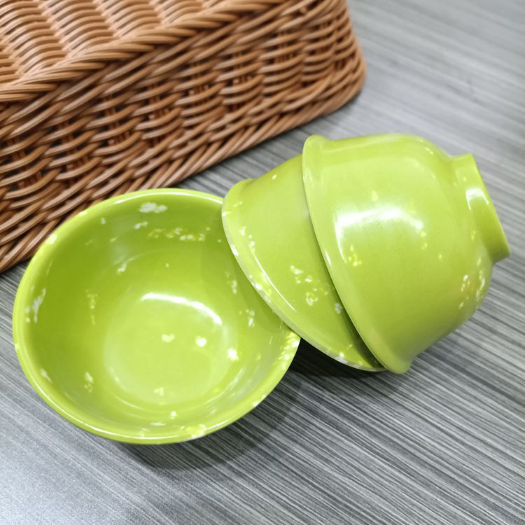 【 Zone 3-9 】2702 Small Green Bowl 600 yuan per box 1 yuan 2 yuan Small Bowl Melamine Imitation porcelain Small Bowl Green Printed Small Bowl Fast Food Rice Noodle Spicy Hot Pot Bowl 1 yuan supply Item Picture