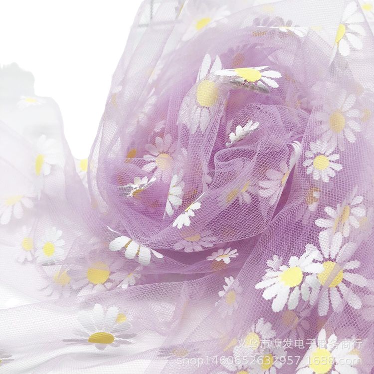 Discount: Daisy gel paste, gauze, soft fabric, stage costumes, performance fabric, veil, princess dress, gauze dress, photo shoot Item Picture
