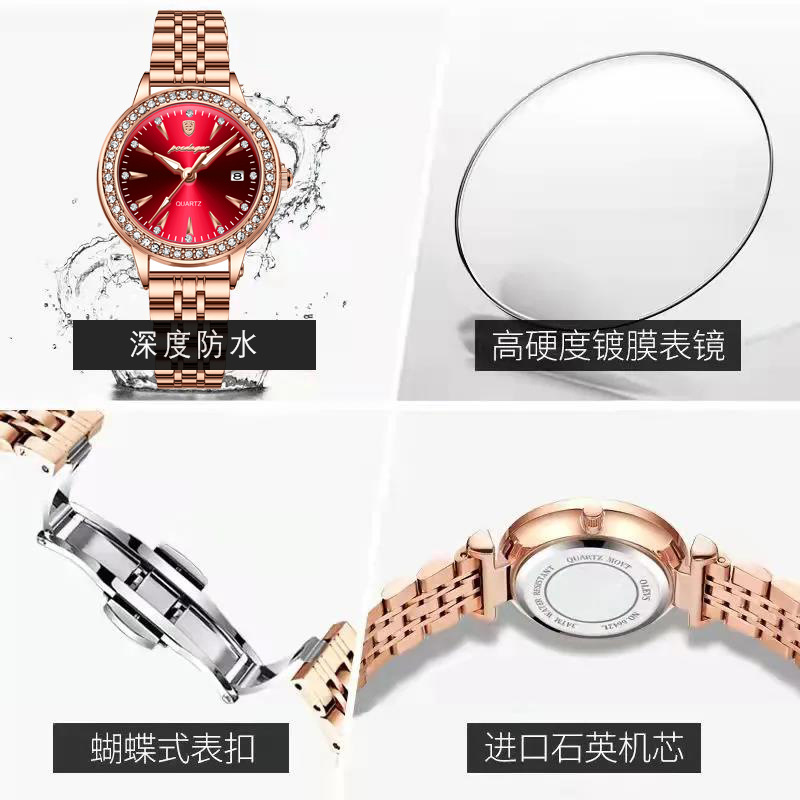 瑞士品牌手表女士超薄时尚防水夜光石英腕表直播外贸爆款一件代发产品图