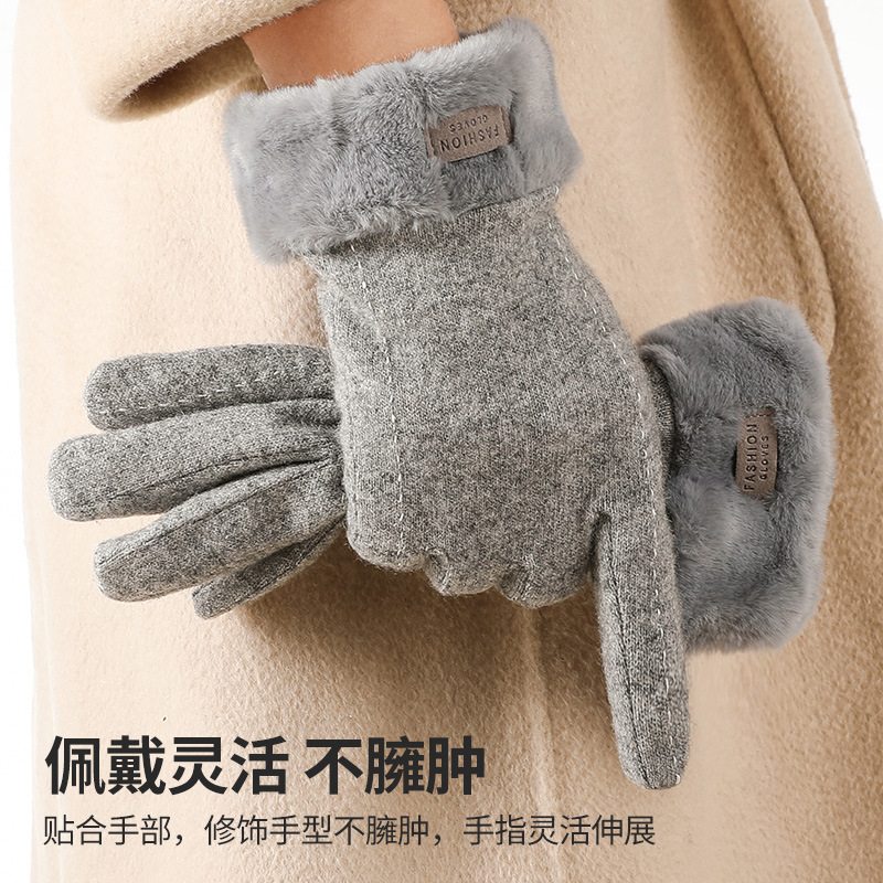 Winter Women's Warm And Thick Gloves Riding Cold Cycling Windproof Can Touch Screen Outdoor Finger Gloves