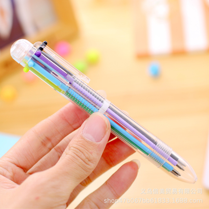 C Special Offer: Creative, cute cartoon, multi-color, 6-color ballpoint pens, stylus, and personalized oil-based stationery wholesale