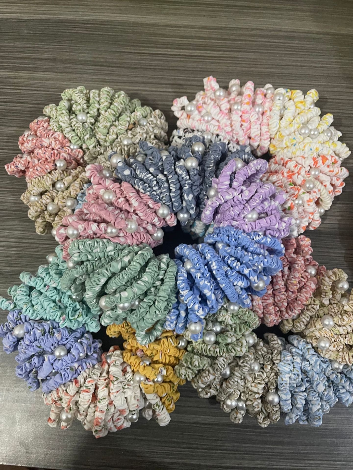 No. 190 Small Intestine hair tie 100/ Bundle, cute small intestine hair tie, Korean Internet celebrity flower hair tie, girl's hair tie, small rubber band, simple hair accessory, hair tie, hair accessory Specification image