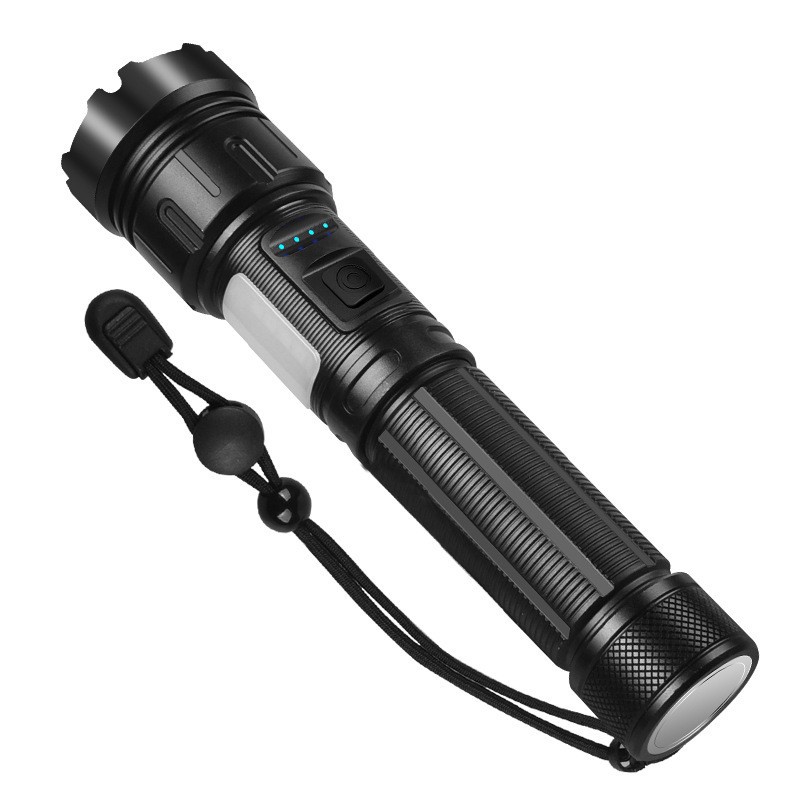 Cross-border Type-C charging P50 high-intensity flashlight, COB outdoor zoom long-range flashlight with magnet, LED flashlight Item Picture