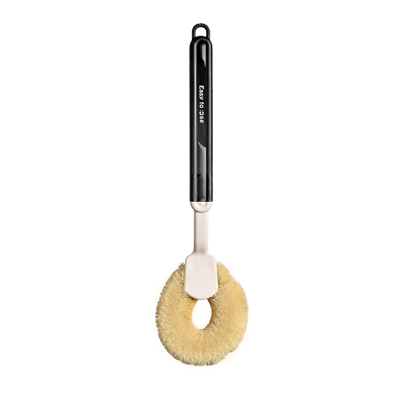 New household pot brush, a kitchen cleaning and scrubbing wonder, can be hung for restaurants and hotel kitchens without getting your hands dirty. Long-handled pot brush Item Picture
