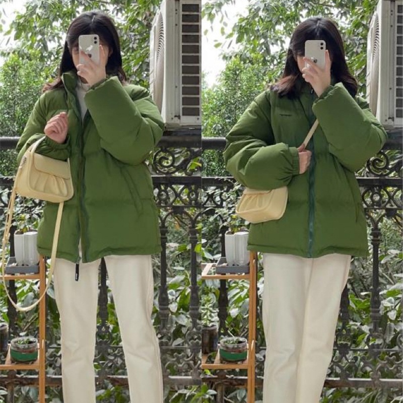 绿色羽绒服女细节图