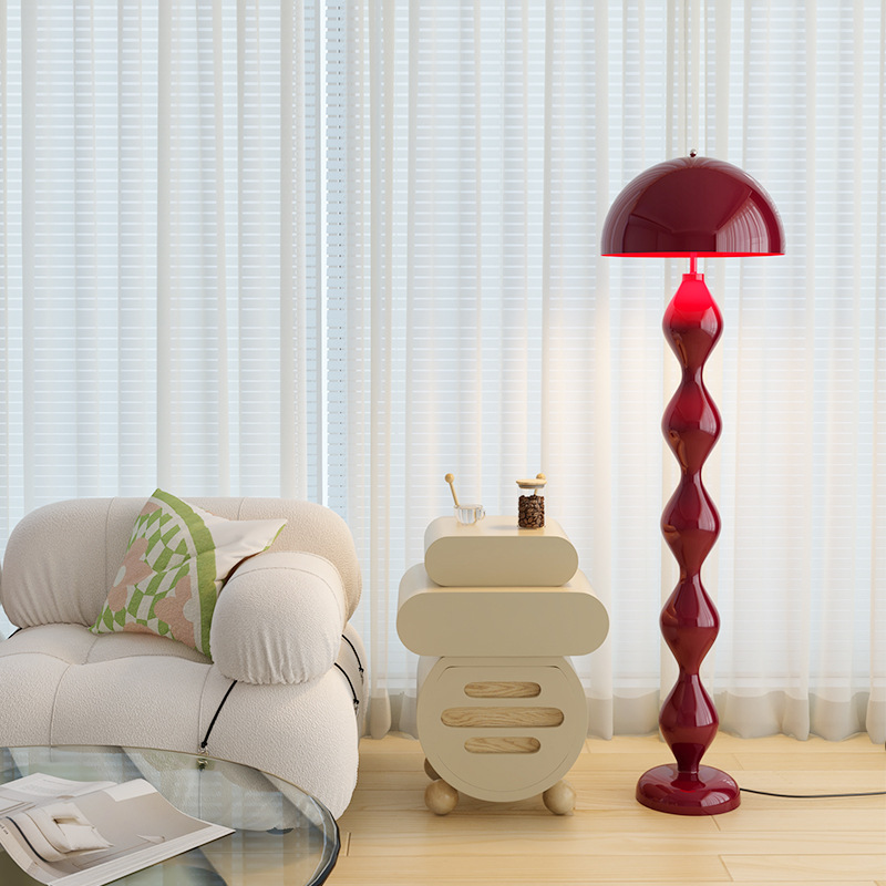 Mid-style mushroom floor lamp, Nordic simple cream style living room sofa beside exhibition hall designer style decorative lamp details Picture