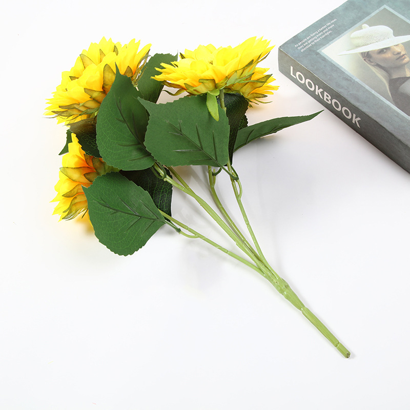 【】 Home, venue, office decoration, artificial flower sunflower series, living room ornaments, green plant decorations, artificial silk Application Scenario