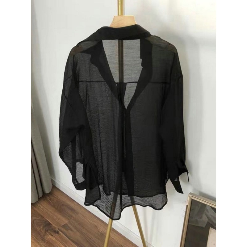 Tensilk Sunblock Shirt For Women Summer Thin Hong Kong Wind Sense Ice Casual Shirt Temperament Loose Top Coat Amazon Application Scenario