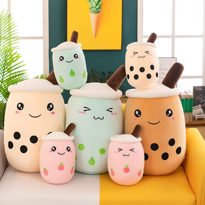 Wholesale simulation milk tea doll trade plush toy cup pillow funny doll pearl milk tea cup cushion decoration details Picture