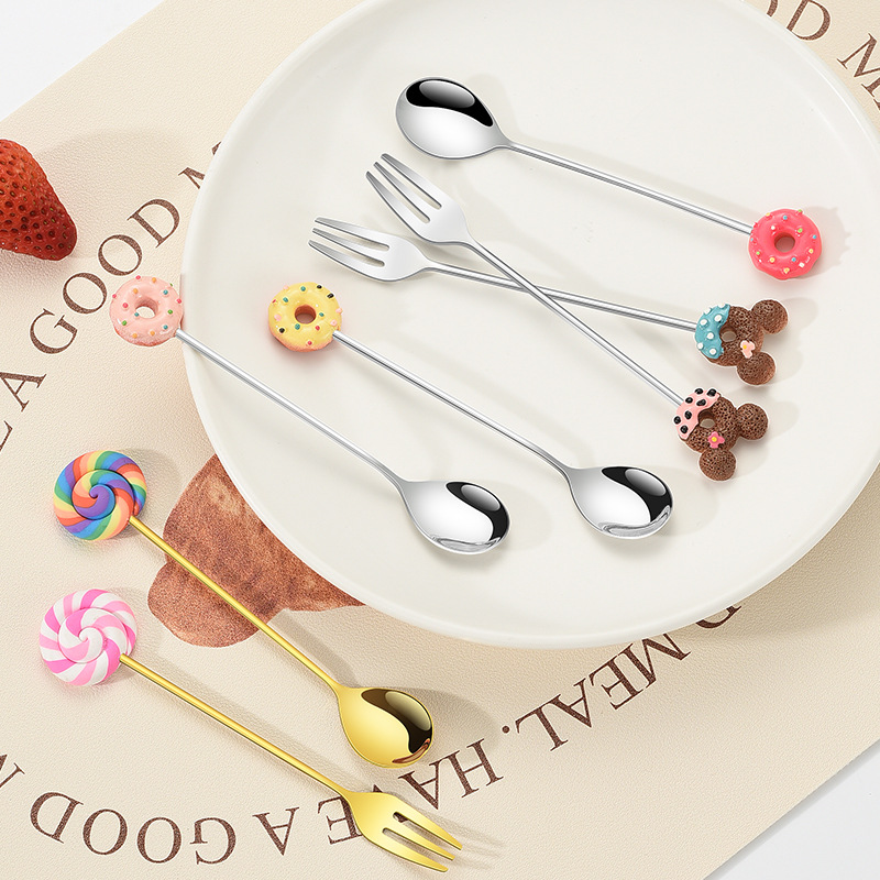 Spoon Stainless Steel Cartoon Creative Dessert Spoon With Cute Children's Doll High Appearance Level Stirring Coffee Spoon