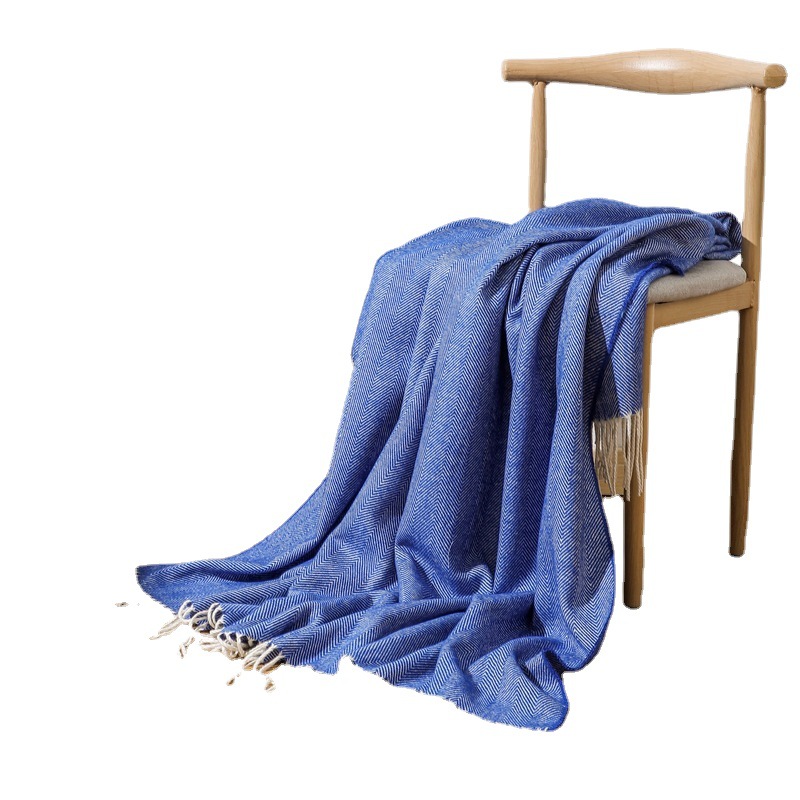 北欧简约梭织毯空调毯民宿酒店样板房床尾毯搭巾搭毯单人沙发毯白底实物图