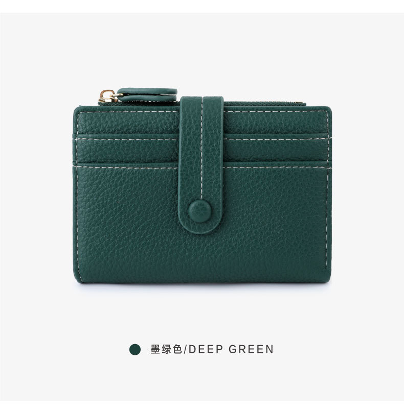 New rfid anti-theft money swiping bag with multiple slots, short design for women, lychee pattern, wholesale wallet pic 44