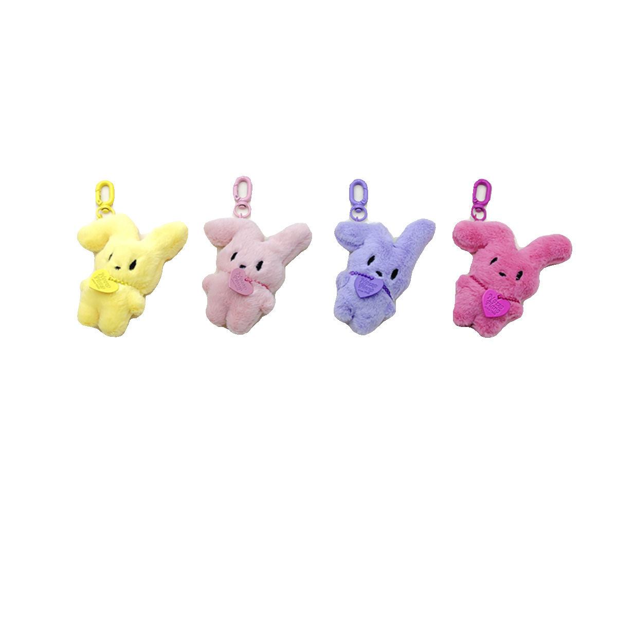 Korean heart-shaped, cute cartoon, super soft plush rabbit keychain pendant, Ins-style bag, car accessory Item Picture