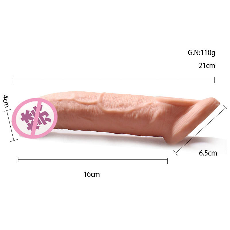 Spikes for men lengthened thick male stem set Male wear artificial dildo set adult sex toys details Picture