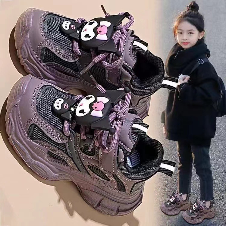 库洛米女童鞋子春秋2025新款儿童耐脏女孩运动老爹鞋透气爆款女鞋