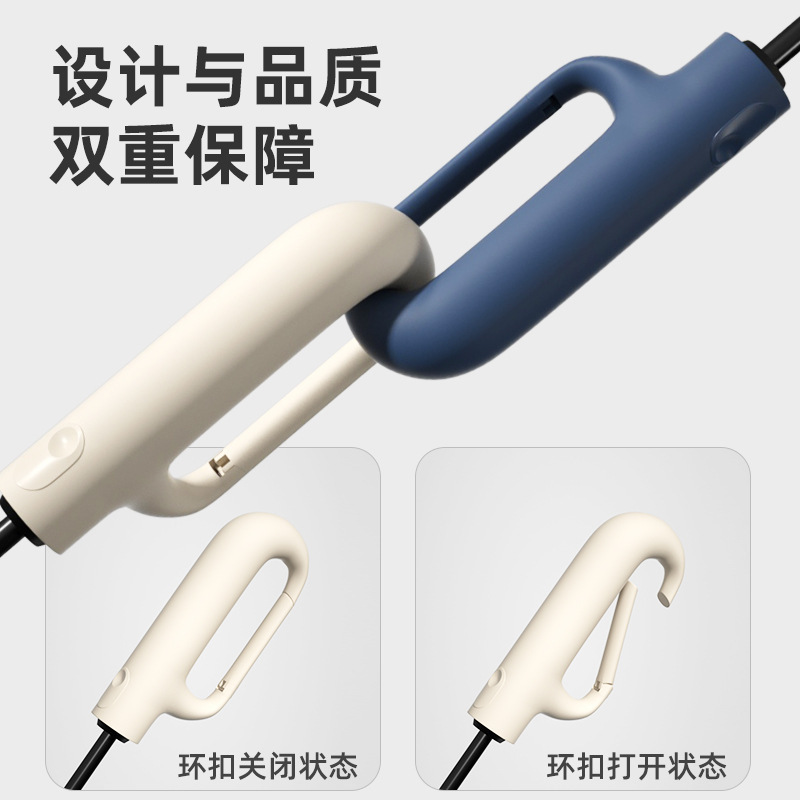 23-inch ring-hook umbrella, portable three-fold umbrella, double frame reinforced large automatic folding umbrella details Picture