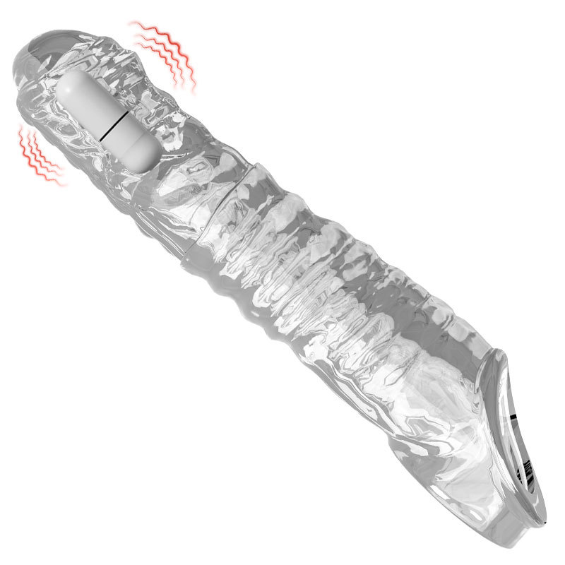 New large-sized cross-border thick ring soft, extended and thickened locking precision vibration sleeve for adult resonance Item Picture