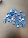 Aliexpress best-selling natural blue chalcedony stone ring face 8mm stone patch DIY bead accessories wholesale bare stone details Picture