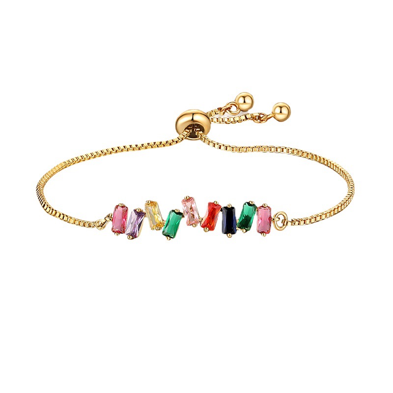 New product, AliExpress cross-border manufacturer, adjustable crystal bracelet, seven-color diamond zircon bracelet, ladies' manufacturer Item Picture