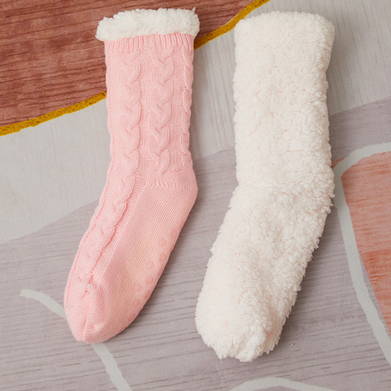 Fleece carpet socks, home sleeping socks, anti-slip snow slippers, socks wholesale, men's floor socks, knitted for adults Specification image