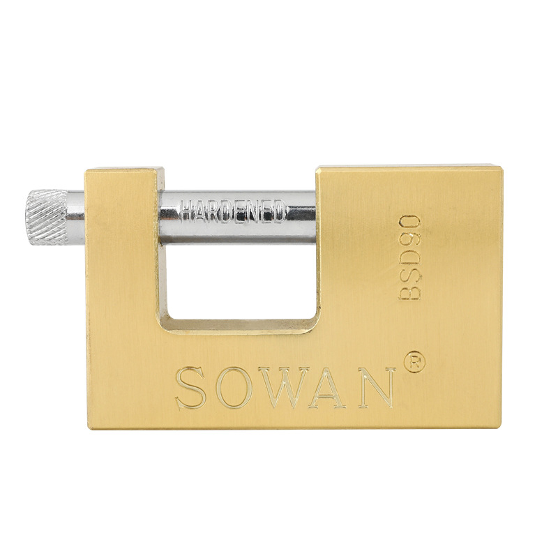 Manufacturers directly supply horizontal rectangular lock padlock blade lock manganese steel through lock beam anti-theft and anti-skid warehouse door lock trucks Item Picture