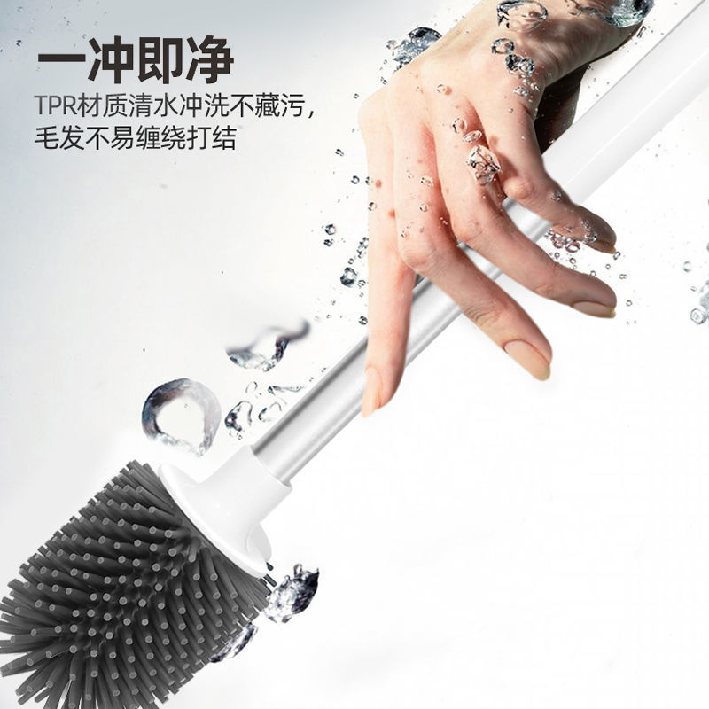Toilet brush for home use, no blind spots, wall-mounted without drilling, wall-mounted storage rack, creative silicone toilet brush Application Scenario