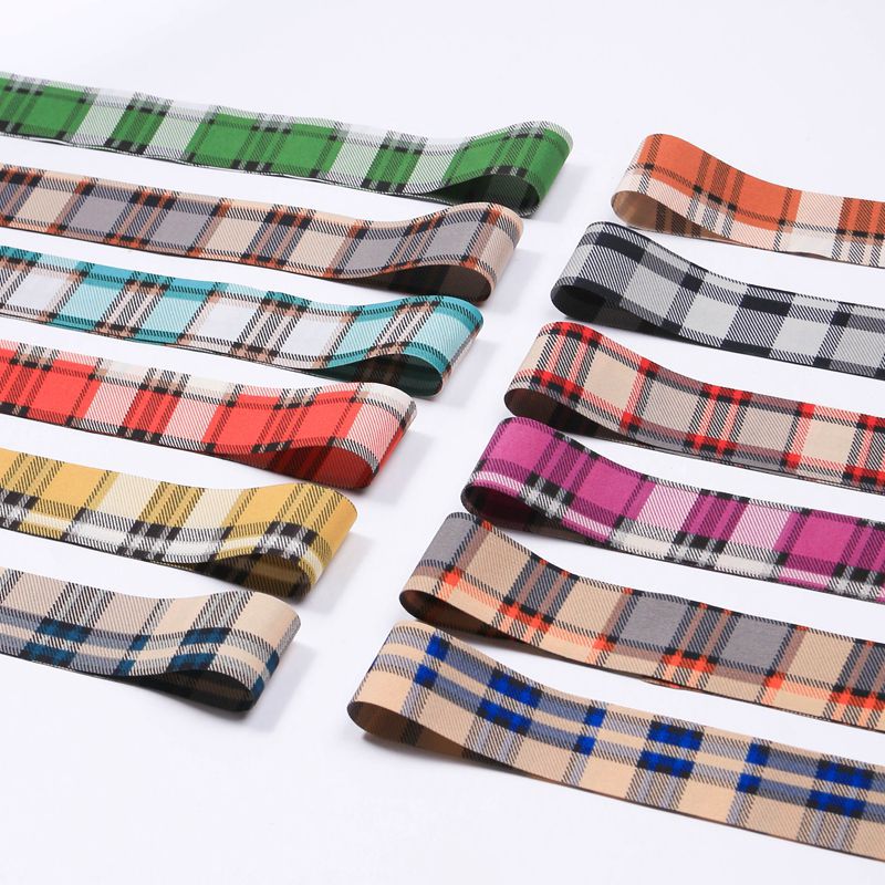 Double-sided color-blocked large checkered fabric webbing, DIY bow hair accessory, handcrafted earrings, material bag, accessory strap Specification image