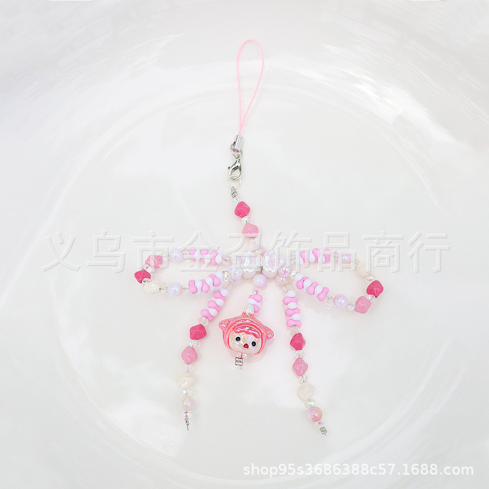 A new cute cartoon doll from South Korea, a bow phone chain, a sweet keychain pendant, and a food toy keychain pendant Application Scenario