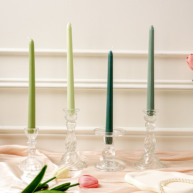 25CM long pole conical candle, wedding banquet atmosphere, 10-inch colorful smokeless candle details Picture