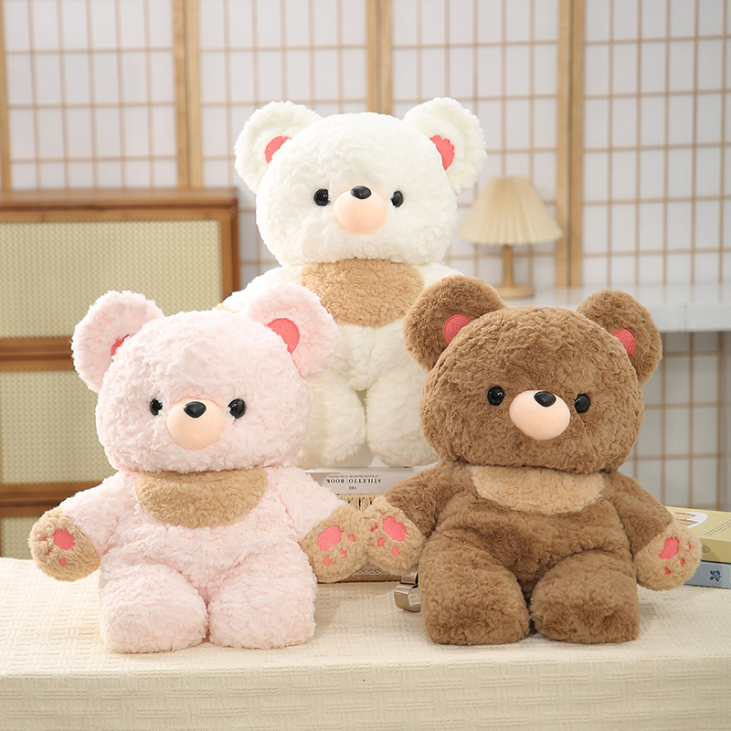 新款可爱小熊毛绒双肩包百搭甜美毛绒包包卡通玩偶公仔趴趴包批发