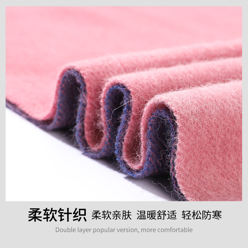 100% Pure Wool Scarf Matching Color For Women And Men Autumn And Winter Korean Version Of All The Warm Neck Long Tassel Cape Dual Use Specification drawing