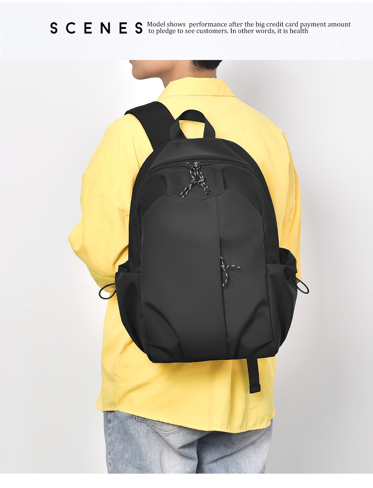 双肩包女大容量学生书包男简约校园背包时尚潮电脑包牛津布旅行袋详情13