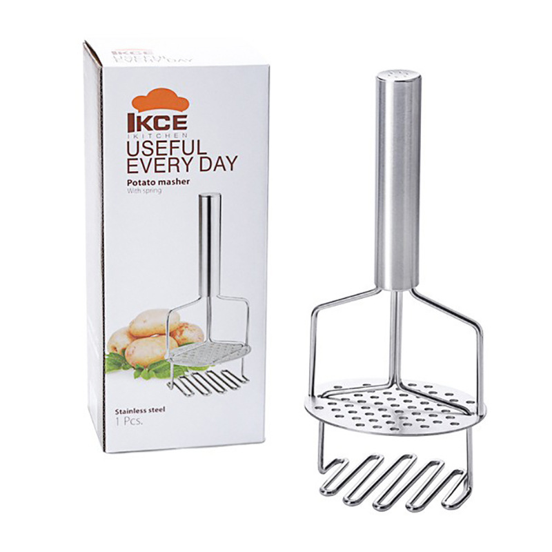Double-layer stainless steel potato puree press, potato press, mashed potato crusher, fruit puree press
