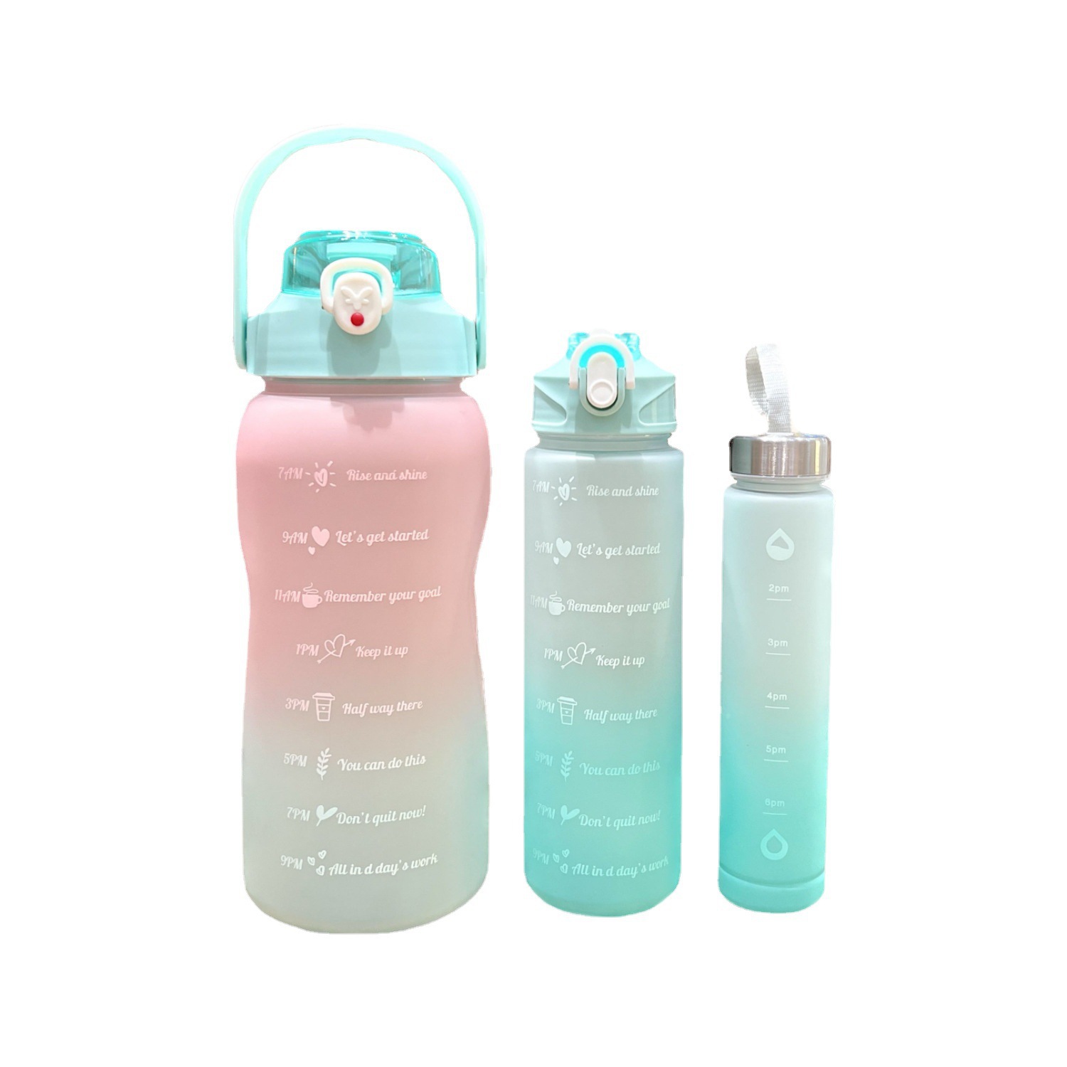 Summer Color-Changing Plastic Water Cup Students Portable Large Capacity Cup Children's Simple Plastic Cup Three-Cup Set Item Picture