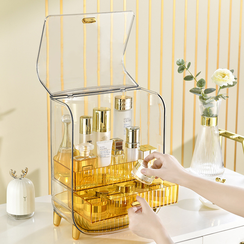 Light Luxury Cosmetics Storage Box Dresser Desktop Drawer Lipstick Box Skincare Advanced Acrylic Storage Rack