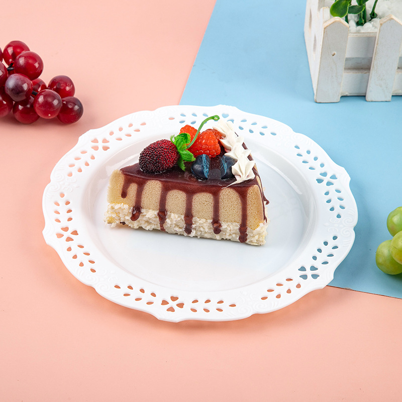 Manufacturers Wholesale Round Plastic Plate Home Cake Bread Dessert Display Plate Fruit Multicolor Desktop Storage Tray Specification drawing