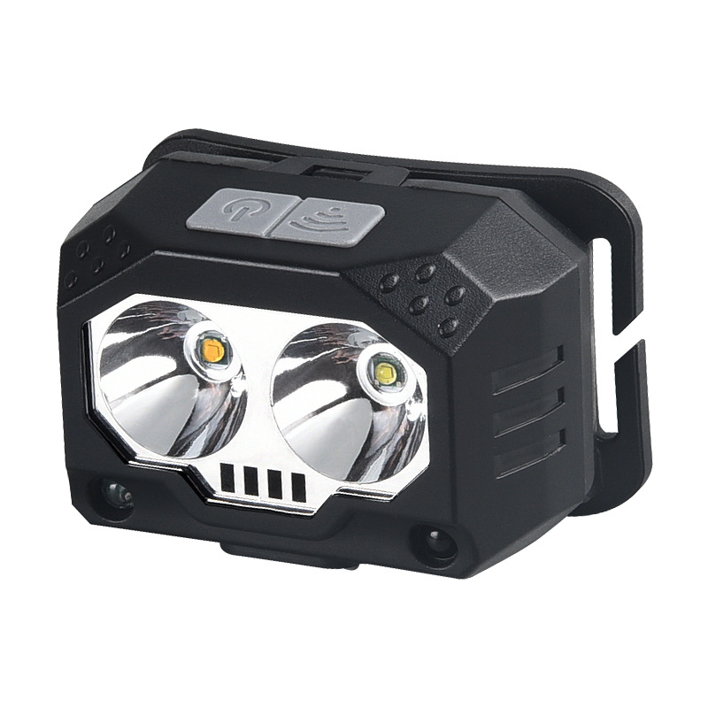 Intelligent Sensing Headlamp Strong Light Super Bright Yellow And White Led Dual Light Usb Charging Outdoor Night Running Riding Headwear Mine Light Item Picture