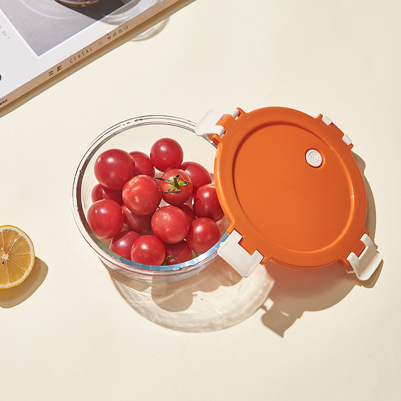 密封保鲜盒冰箱收纳便当盒高硼硅玻璃卡扣带盖食物整理微波加热